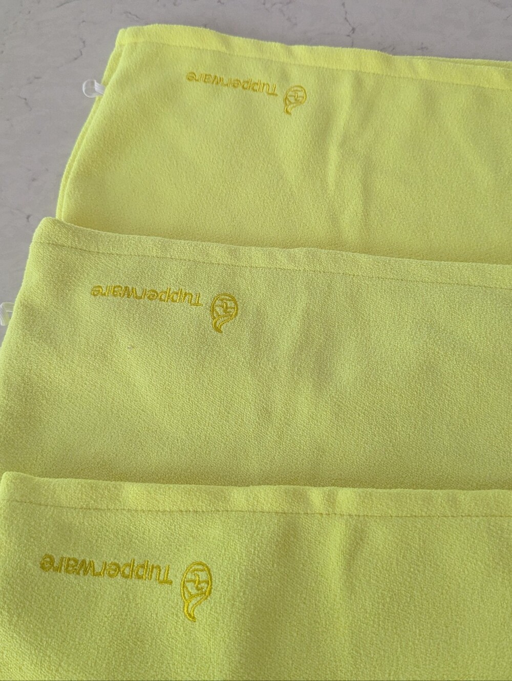 Tupperware Neon Yellow Hair Styling Turbin Wraps-3 Each Included. - Picture 3 of 8